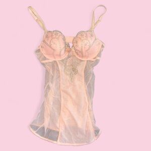 Victoria's Secret Peach Embroidered Chemise